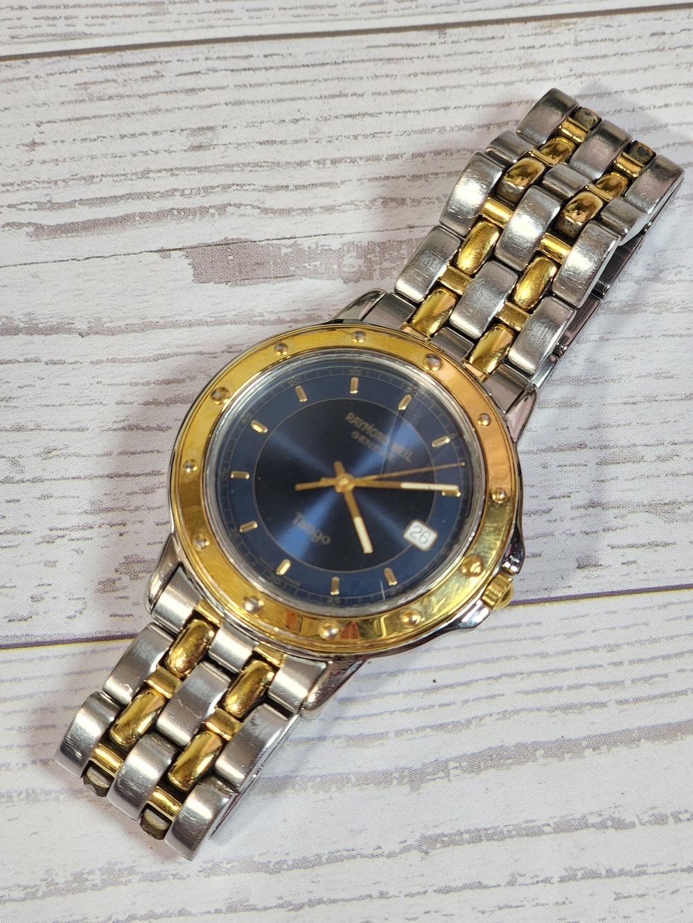 Raymond Weil Two-Tone Gold & Blue Dial Tango Watch